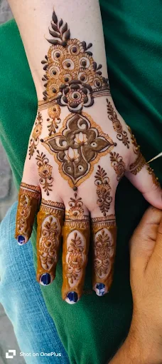 Traditional mehndi pattern detail